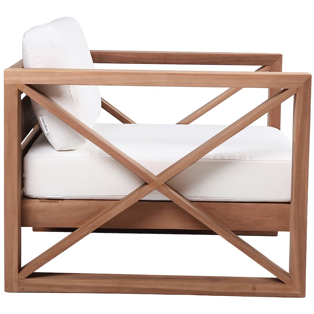 Anguilla Off White Water Resistant Fabric Outdoor Chair. Picture 5