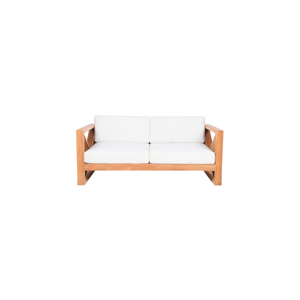 Anguilla Off White Water Resistant Fabric Outdoor Loveseat. Picture 4
