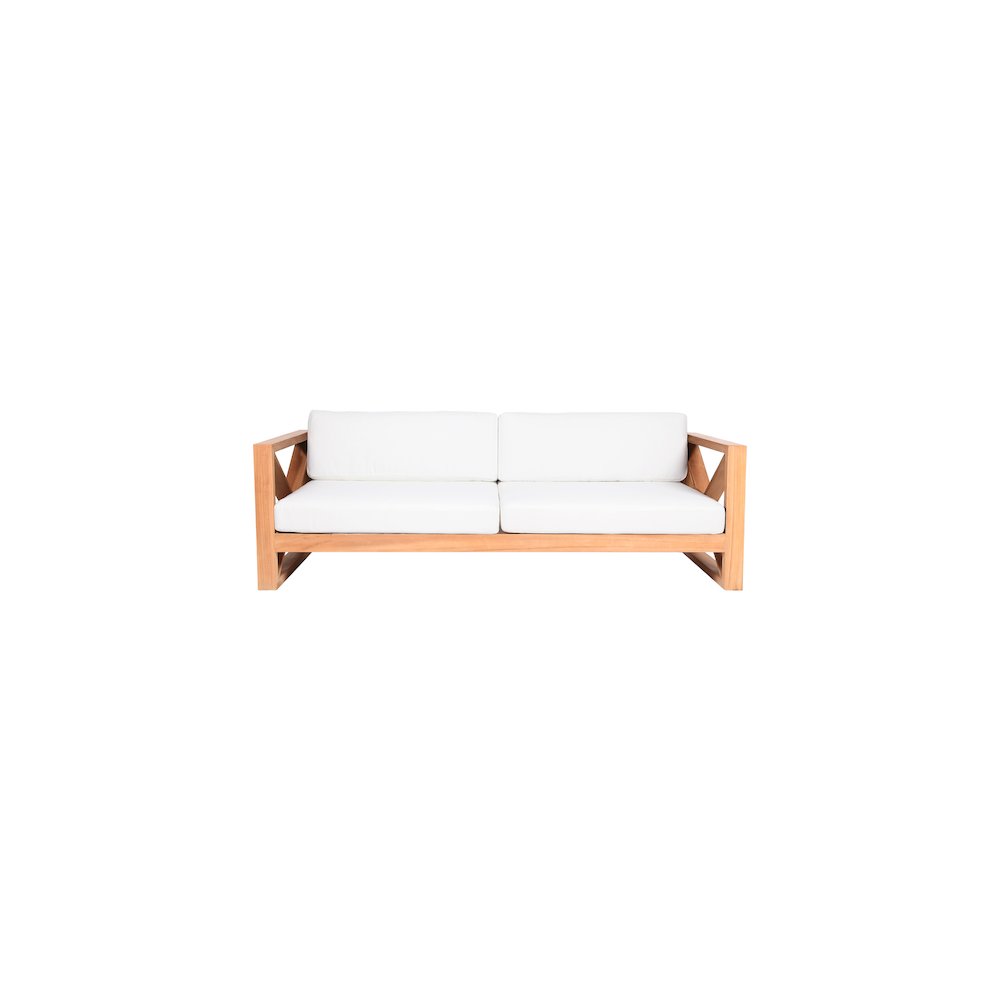 Anguilla Off White Water Resistant Fabric Outdoor Sofa. Picture 4