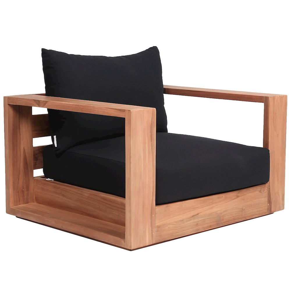 Tulum Black Water Resistant Fabric Outdoor Chair. Picture 3