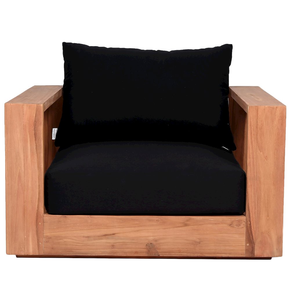 Tulum Black Water Resistant Fabric Outdoor Chair. Picture 4