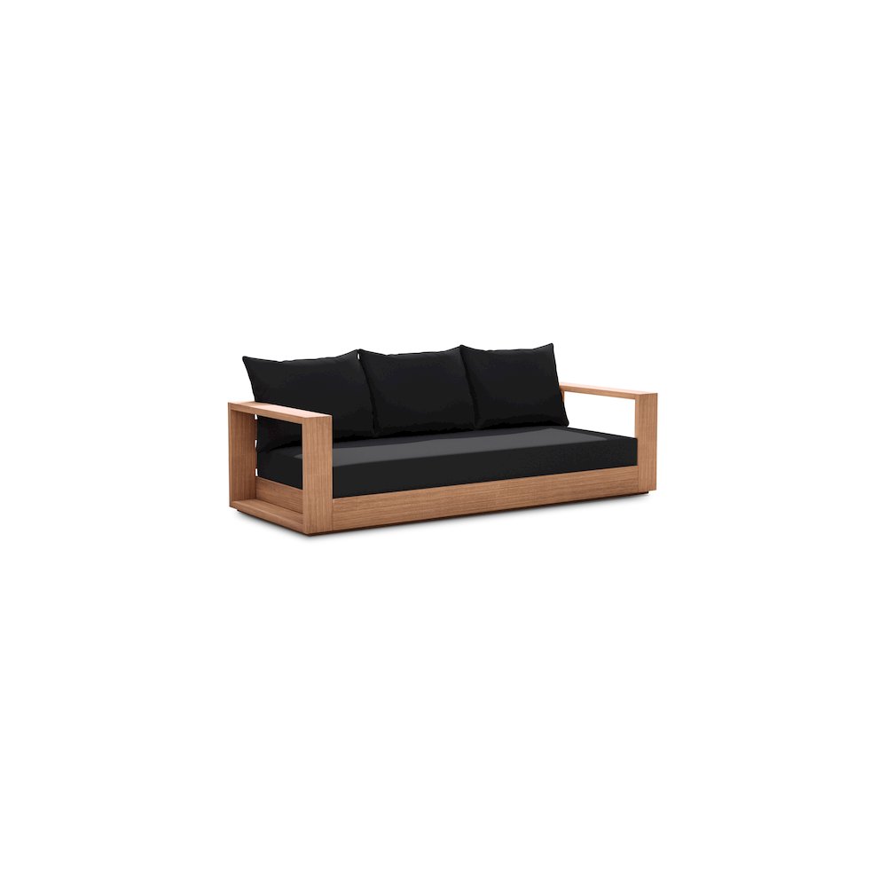 Tulum Black Water Resistant Fabric Outdoor Sofa. Picture 1