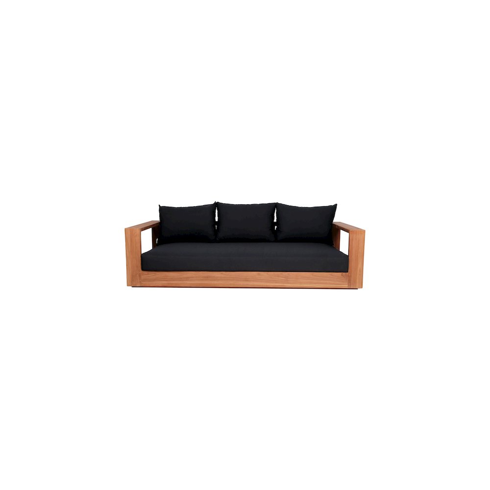 Tulum Black Water Resistant Fabric Outdoor Sofa. Picture 4