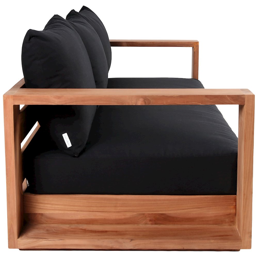 Tulum Black Water Resistant Fabric Outdoor Sofa. Picture 5