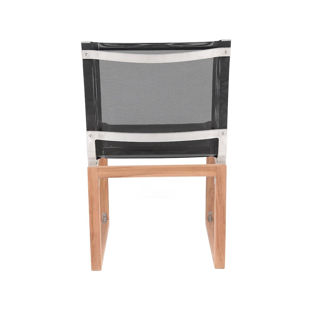 Tulum Black Water Resistant Fabric Outdoor Patio Dining Side Chair. Picture 2