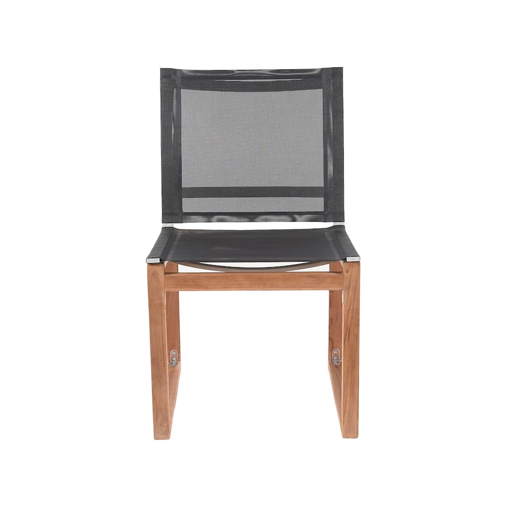 Tulum Black Water Resistant Fabric Outdoor Patio Dining Side Chair. Picture 3