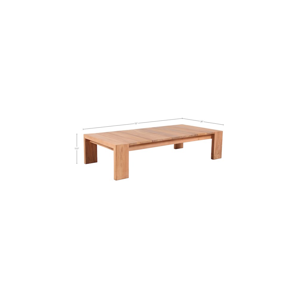 Tulum Natural Teak Outdoor Coffee Table. Picture 5