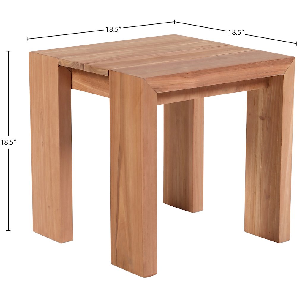 Tulum Natural Teak Outdoor End Table. Picture 5
