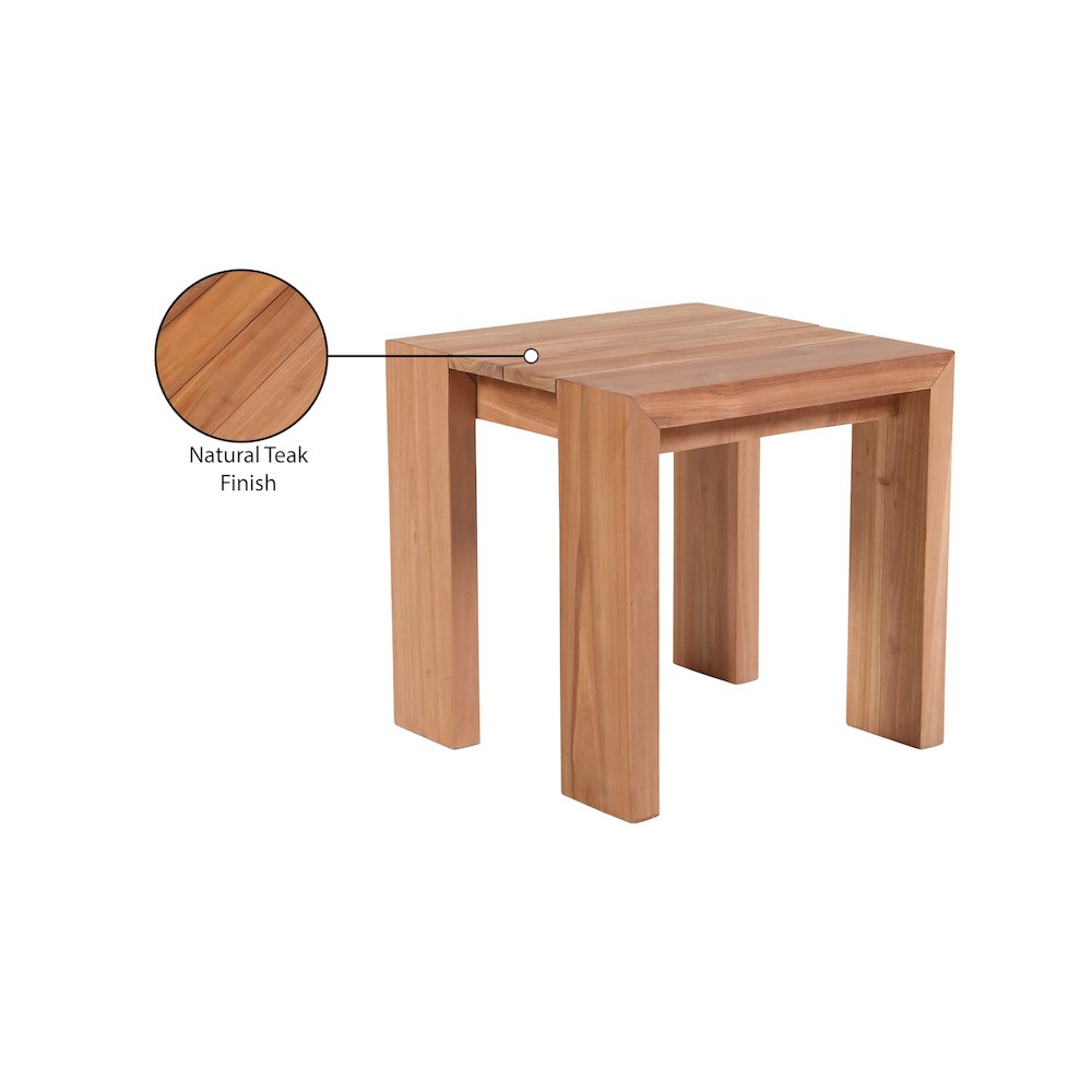 Tulum Natural Teak Outdoor End Table. Picture 6