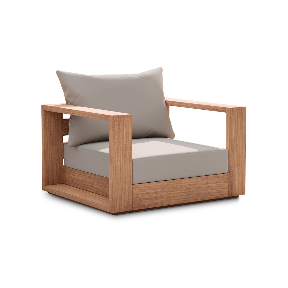 Tulum Grey Water Resistant Fabric Outdoor Chair. Picture 1
