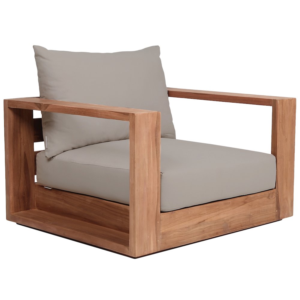 Tulum Grey Water Resistant Fabric Outdoor Chair. Picture 3