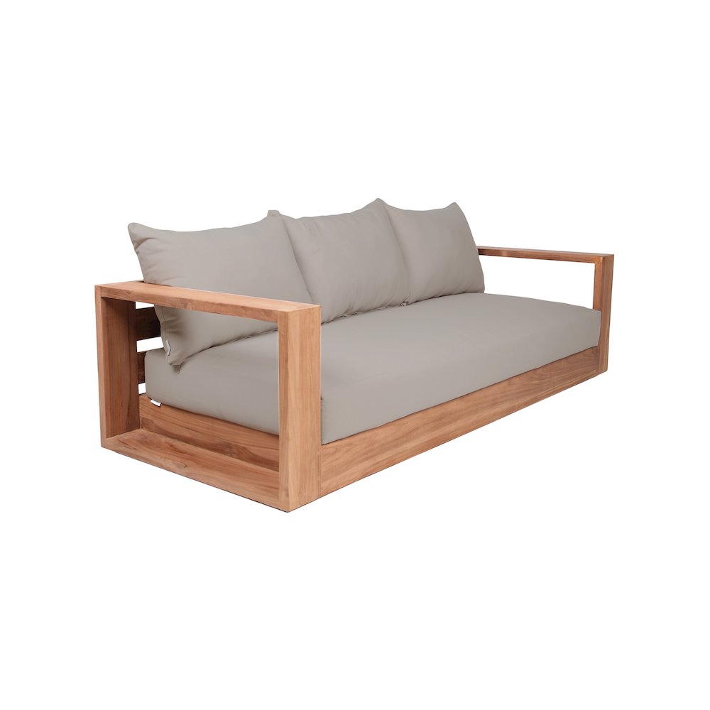 Tulum Grey Water Resistant Fabric Outdoor Sofa. Picture 3
