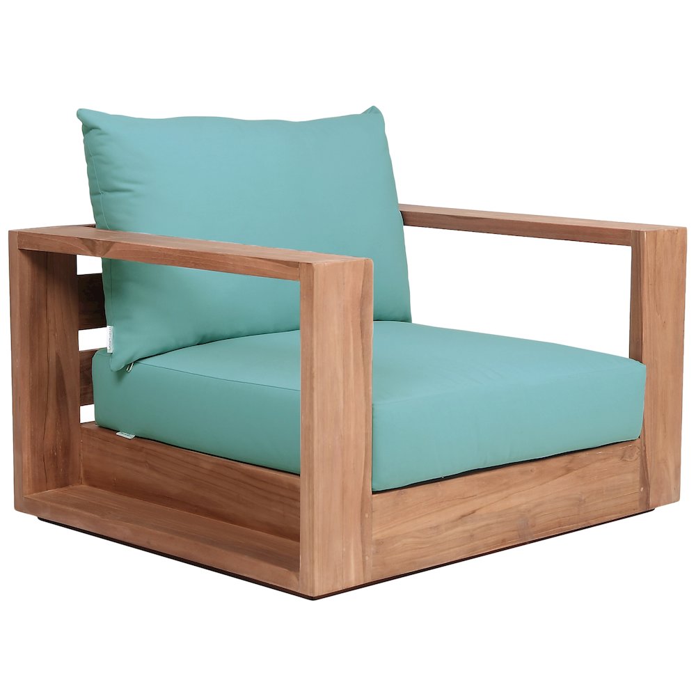 Tulum Blue Water Resistant Fabric Outdoor Chair. Picture 3