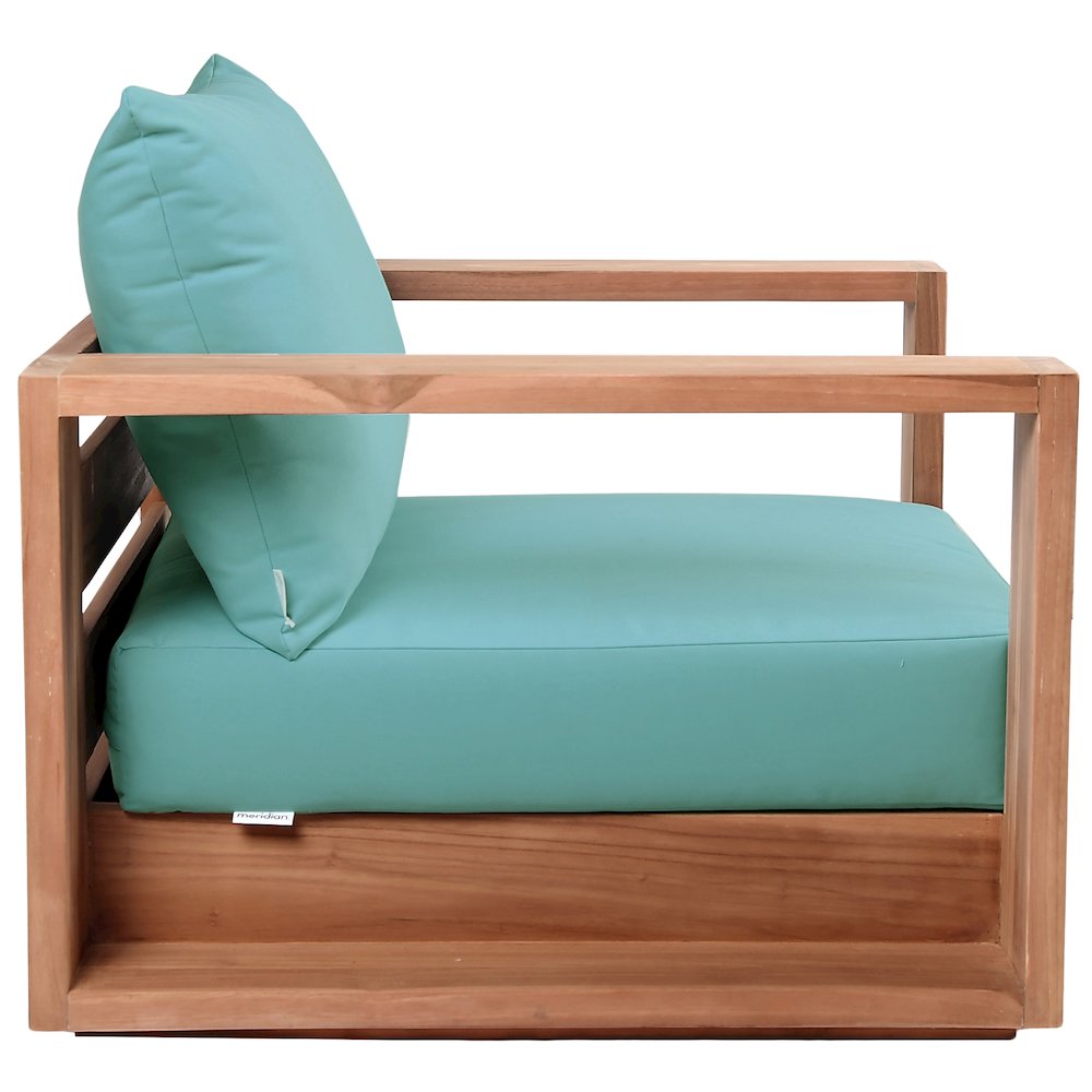 Tulum Blue Water Resistant Fabric Outdoor Chair. Picture 5