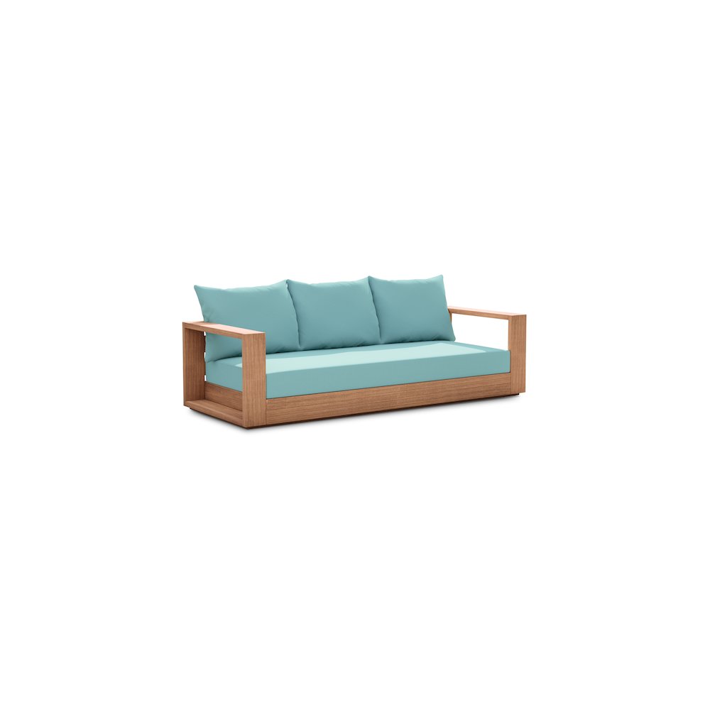 Tulum Blue Water Resistant Fabric Outdoor Sofa. Picture 1