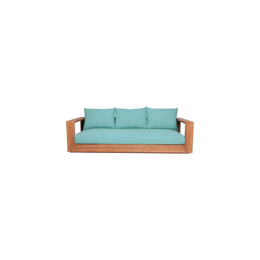 Tulum Blue Water Resistant Fabric Outdoor Sofa. Picture 4