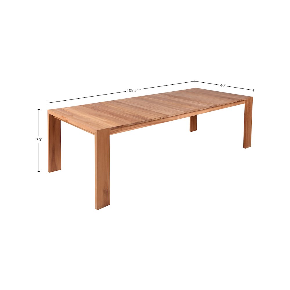 Tulum Natural Teak Outdoor Patio Dining Table. Picture 6