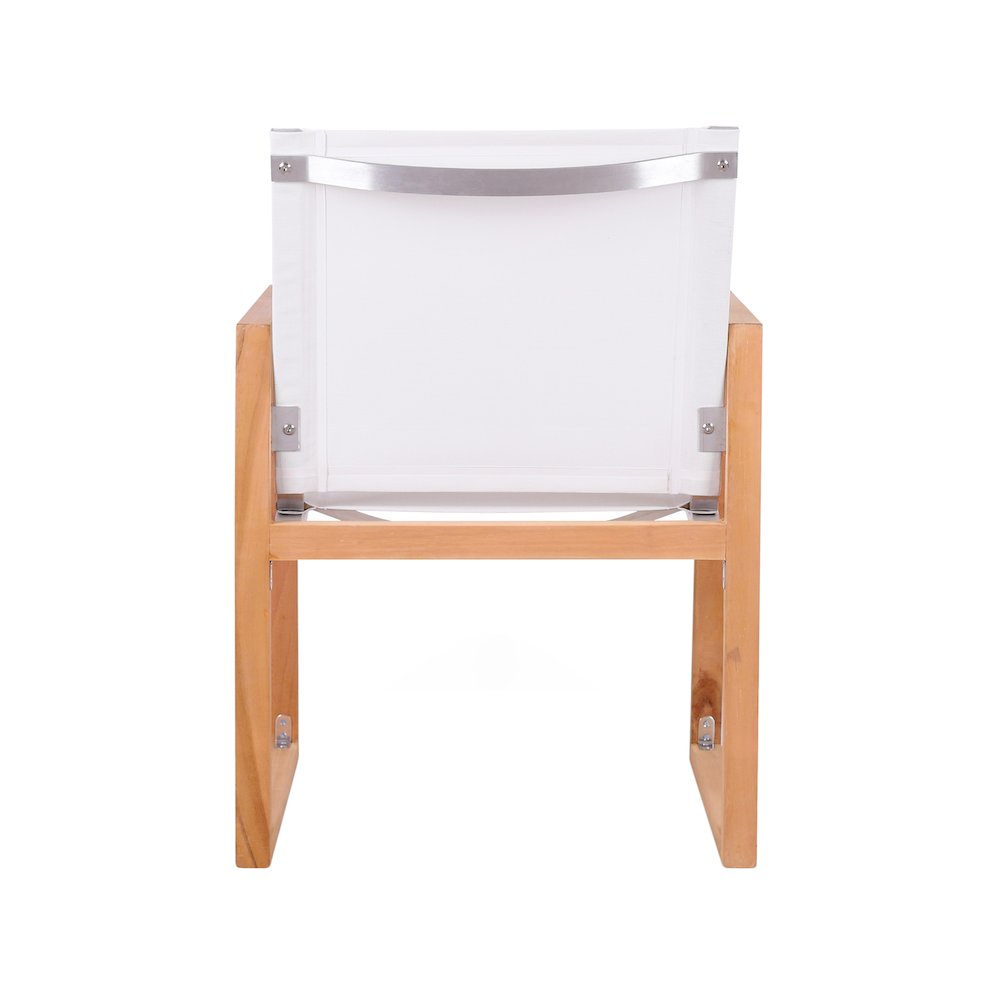Tulum Off White Water Resistant Fabric Outdoor Patio Dining Arm Chair. Picture 2