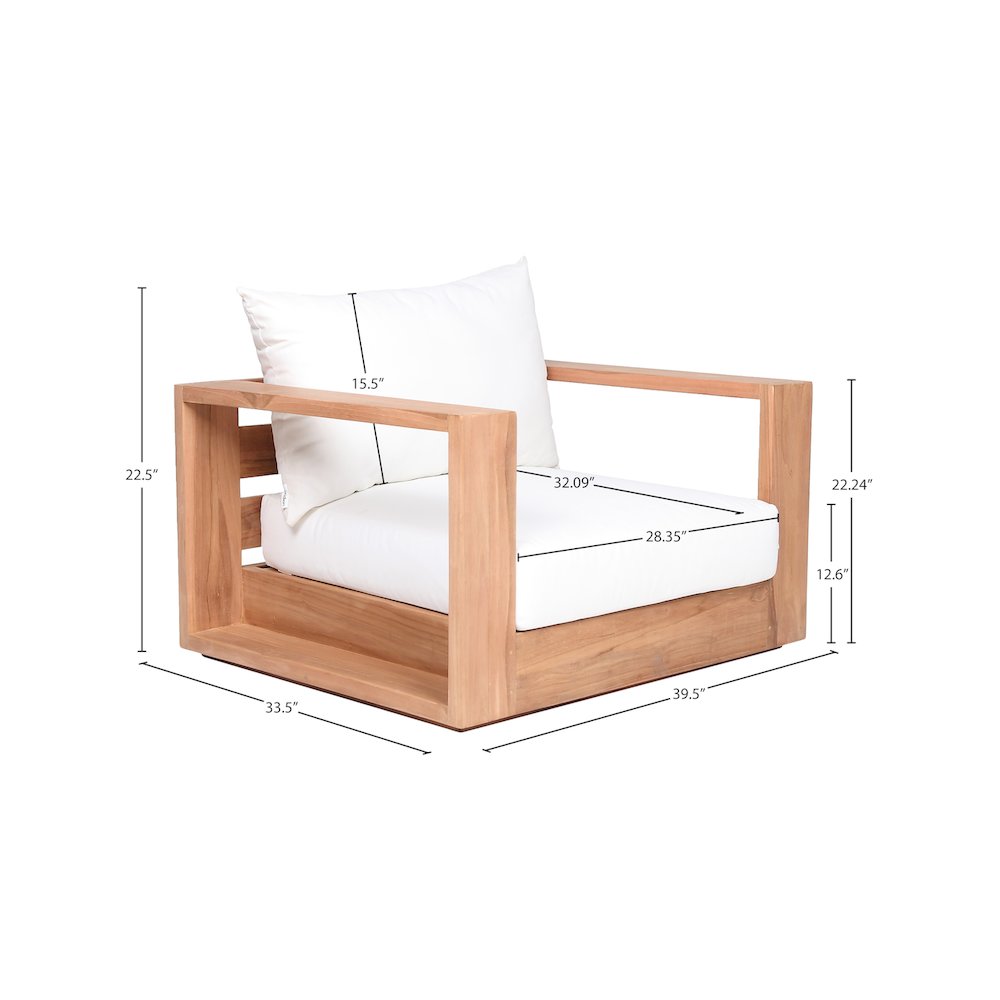 Tulum Off White Water Resistant Fabric Outdoor Chair. Picture 7