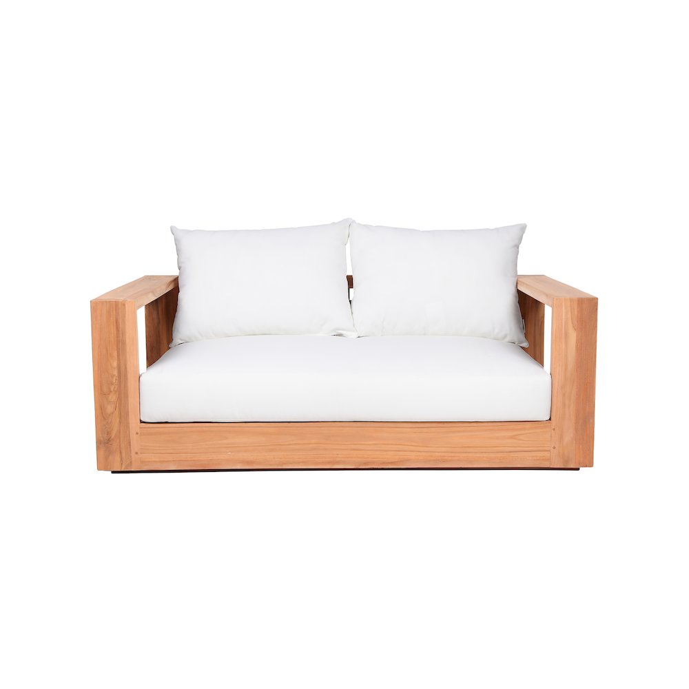 Tulum Off White Water Resistant Fabric Outdoor Loveseat. Picture 4