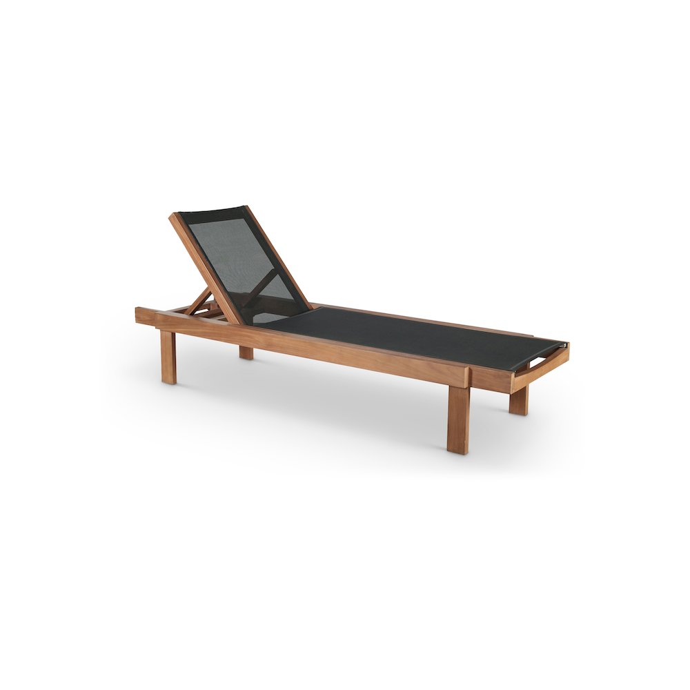 Tulum Black Water Resistant Fabric Outdoor Patio Lounger. Picture 1