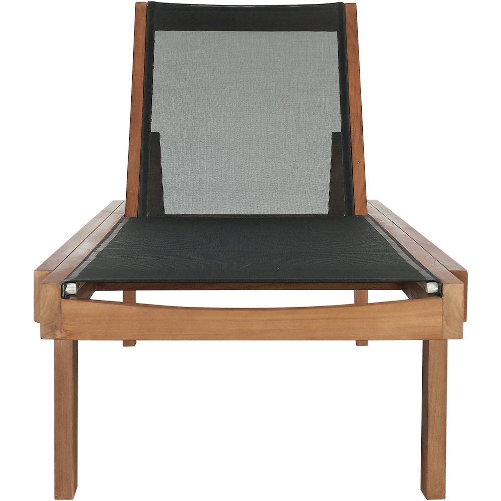 Tulum Black Water Resistant Fabric Outdoor Patio Lounger. Picture 2
