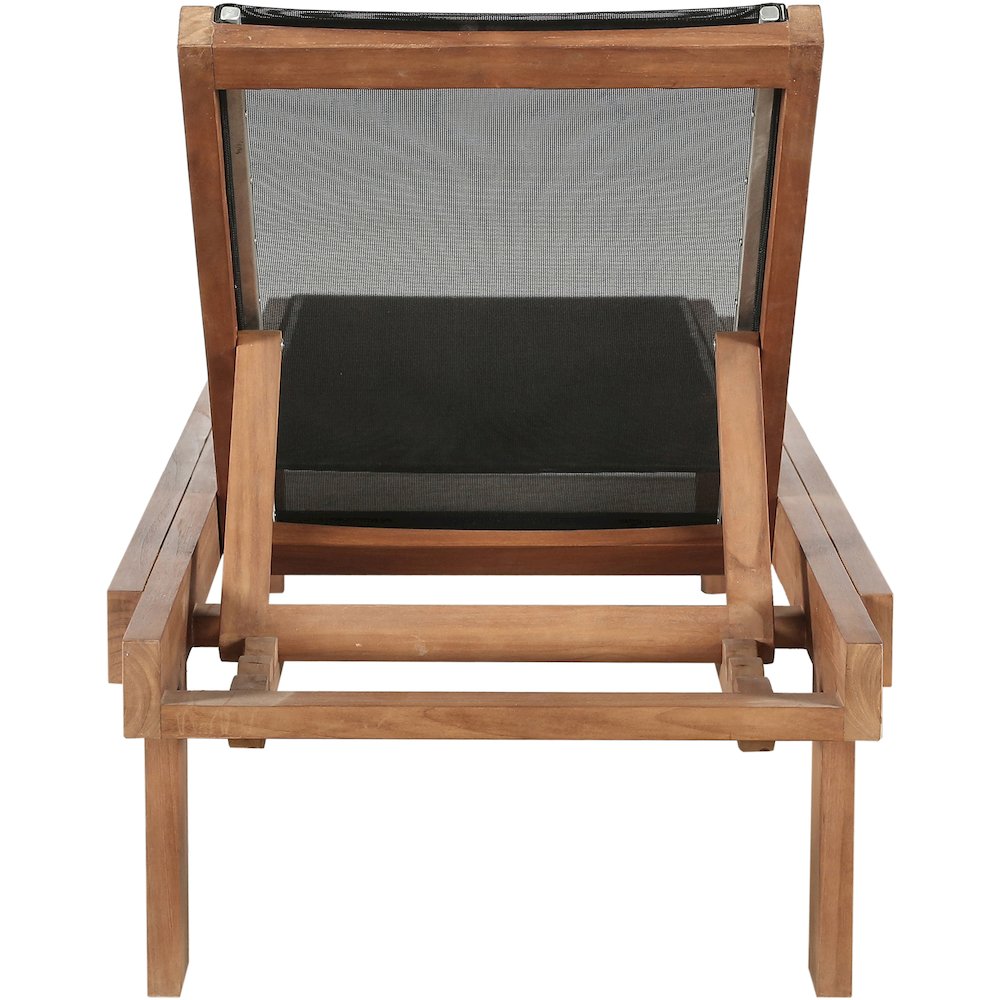 Tulum Black Water Resistant Fabric Outdoor Patio Lounger. Picture 3