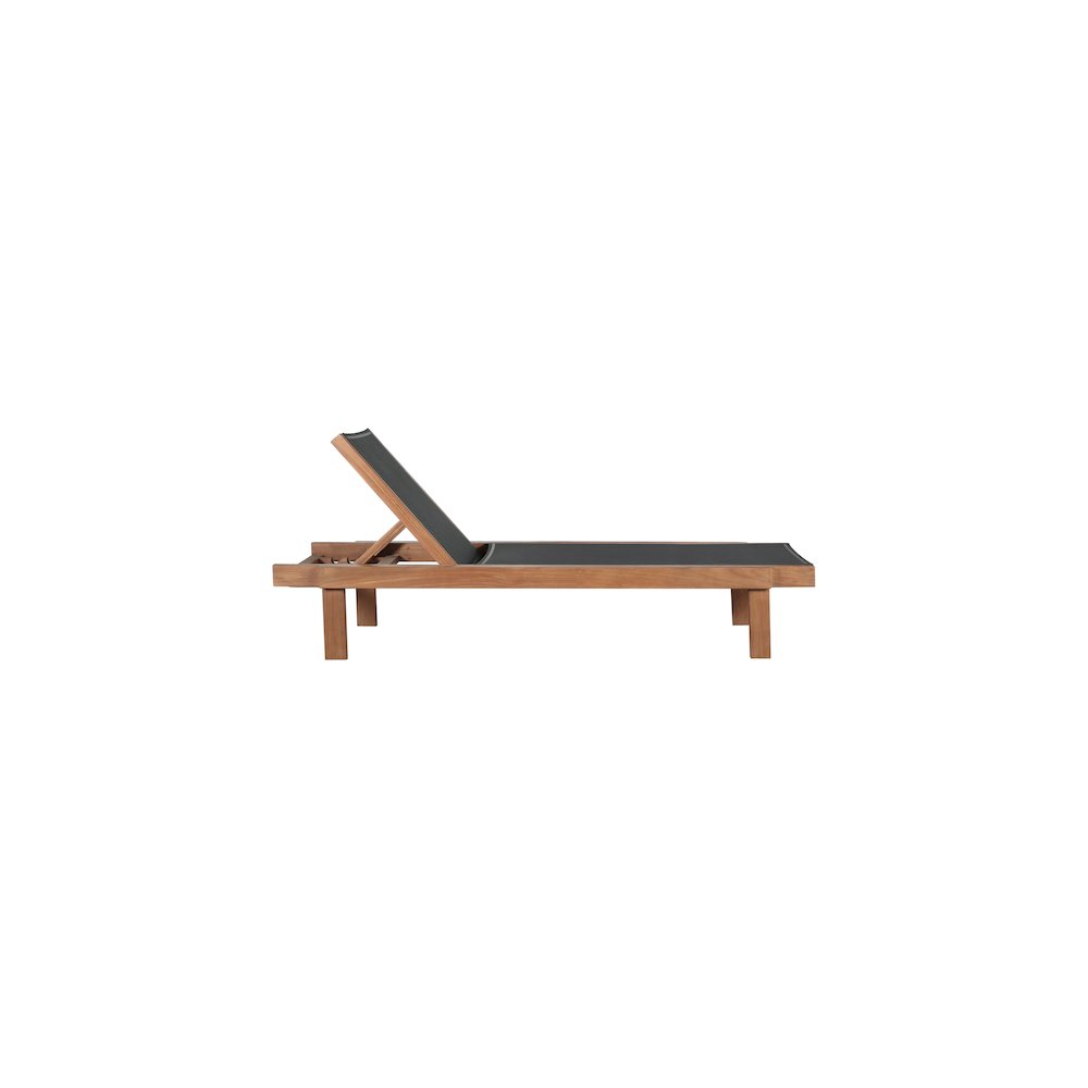 Tulum Black Water Resistant Fabric Outdoor Patio Lounger. Picture 4