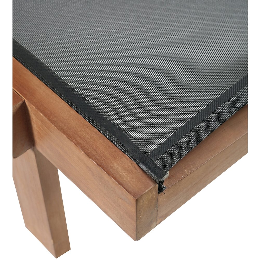 Tulum Black Water Resistant Fabric Outdoor Patio Lounger. Picture 5