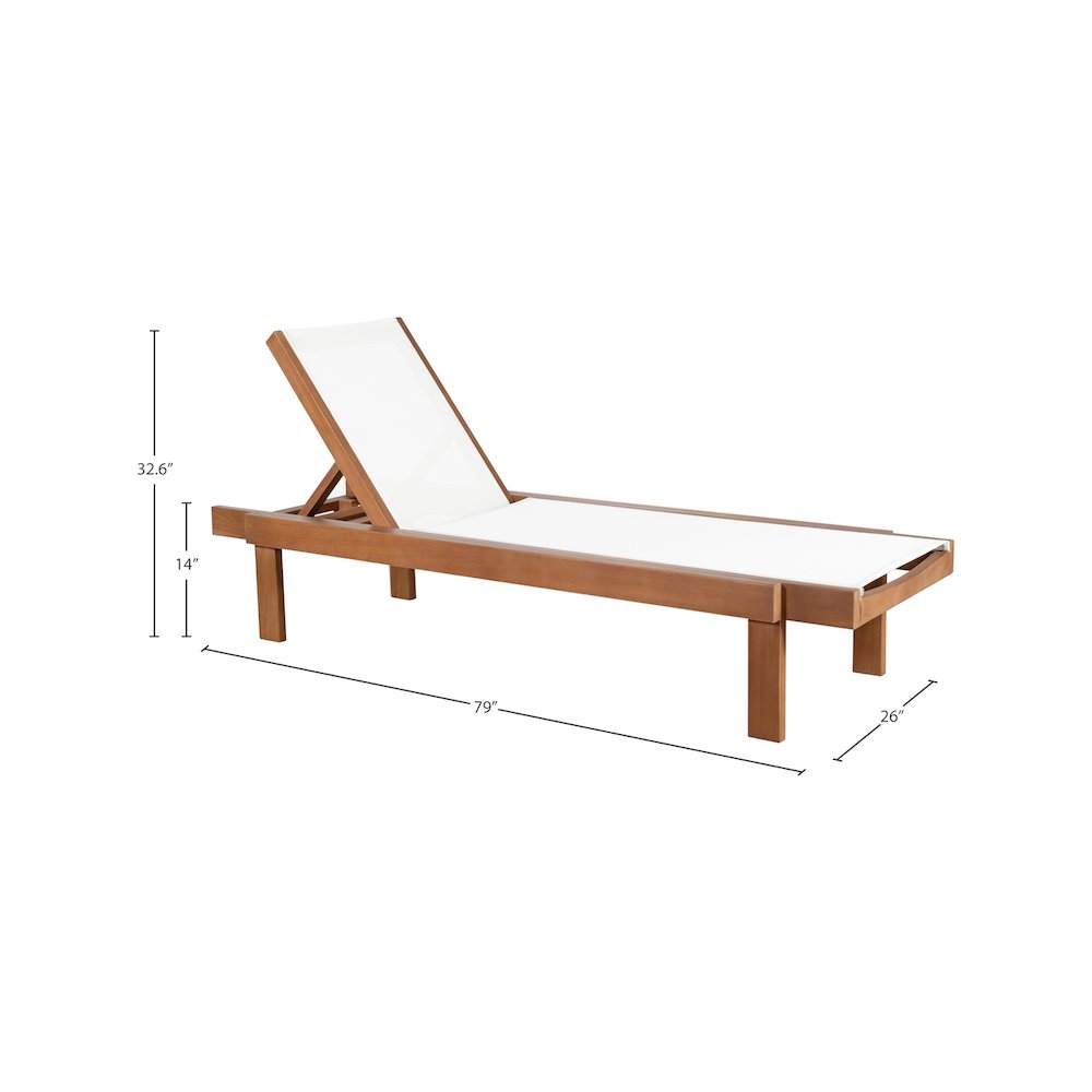 Tulum Off White Water Resistant Fabric Outdoor Patio Lounger. Picture 6