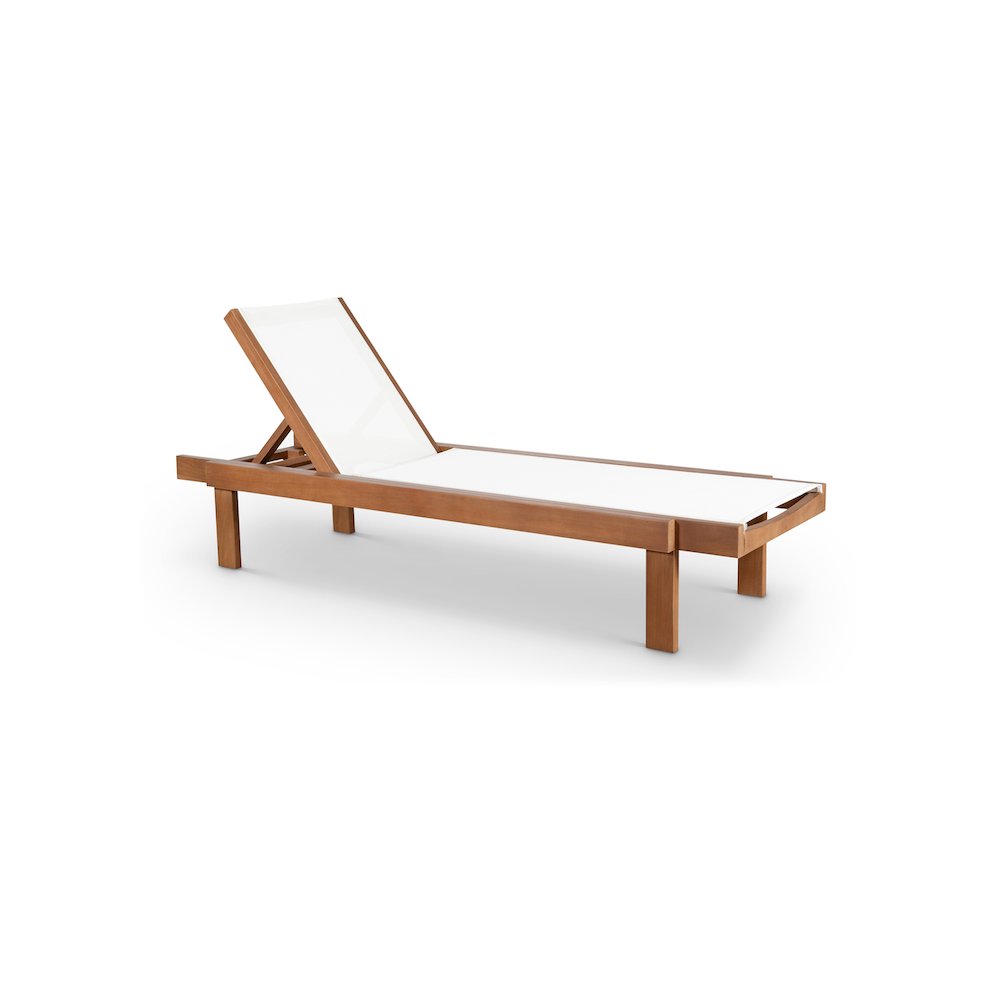 Tulum Off White Water Resistant Fabric Outdoor Patio Lounger. Picture 1