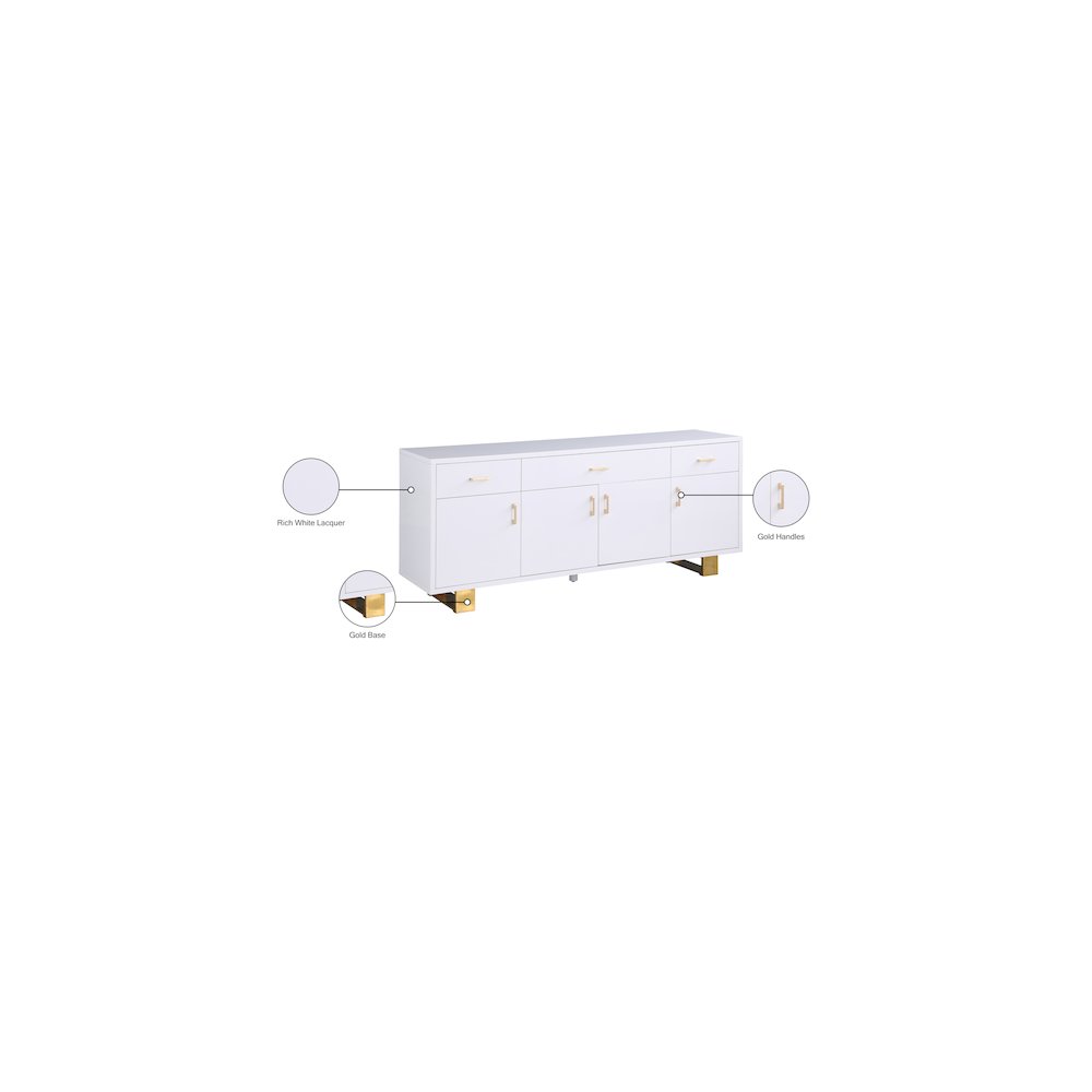 Excel White Lacquer Sideboard/Buffet. Picture 9