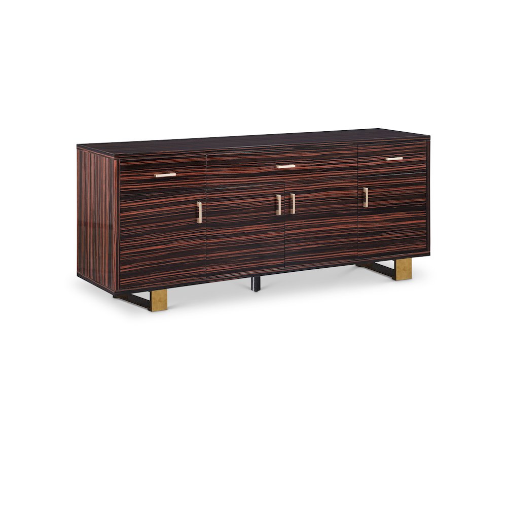 Excel Brown Zebra Wood Veneer Lacquer Sideboard/Buffet. Picture 1