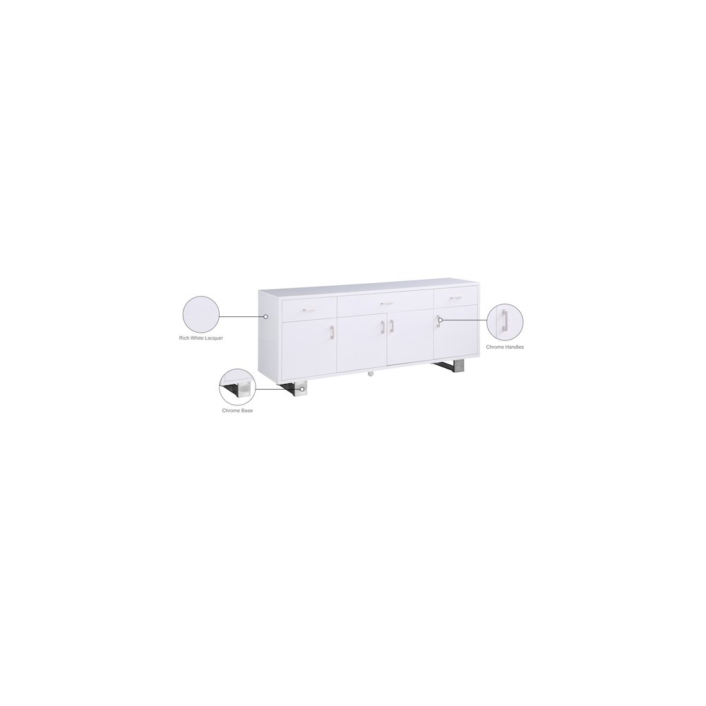 Excel White Lacquer Sideboard/Buffet. Picture 9