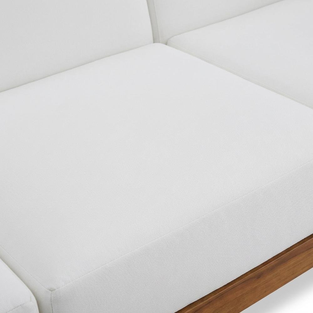 Outdoor Fabric Modular Sofa In White With Contemporary Style For Patio Comfort. Picture 5