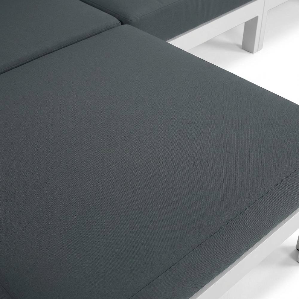 Gray Fabric Outdoor Patio Modular Sectional, Contemporary Design, Relaxing. Picture 5