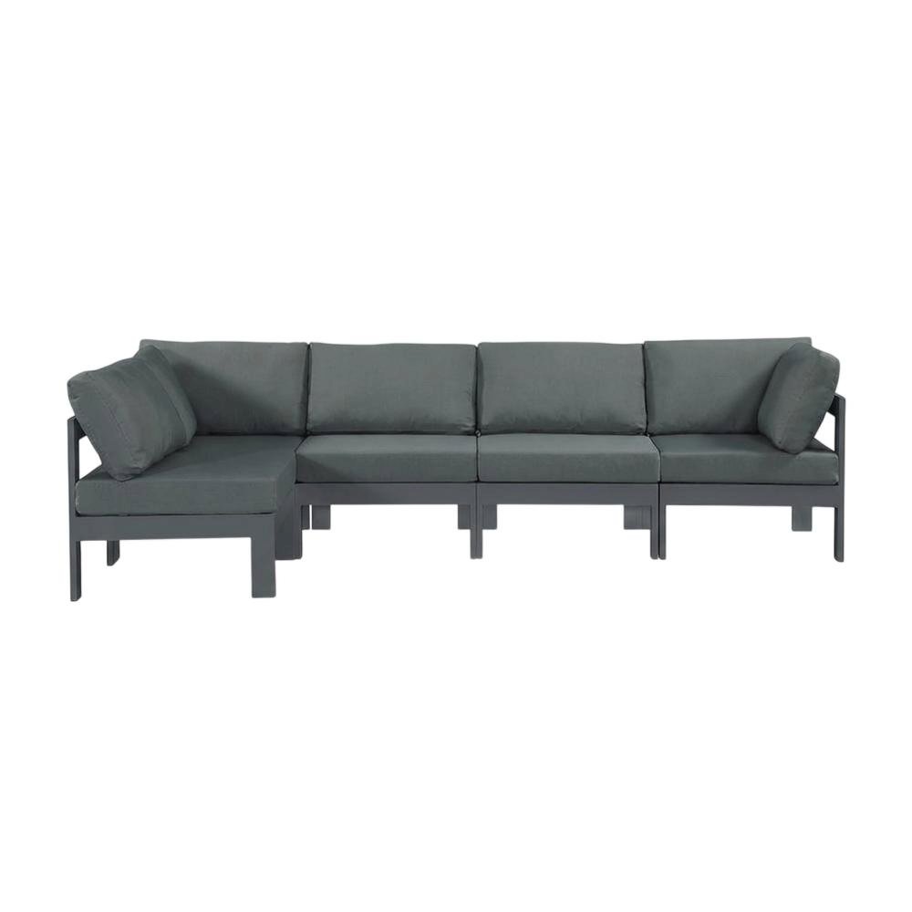 Gray Fabric Outdoor Patio Modular Sectional With Contemporary Style. Picture 4