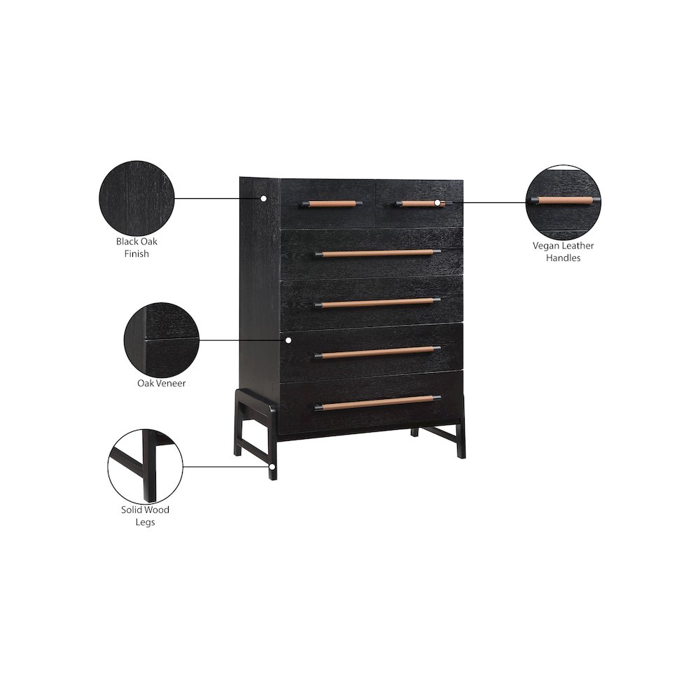 Kaya Black Vegan Leather Chest. Picture 11