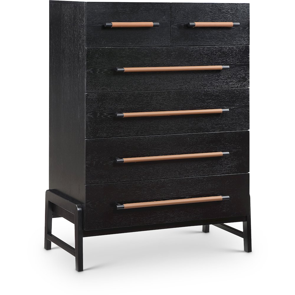 Kaya Black Vegan Leather Chest. Picture 1