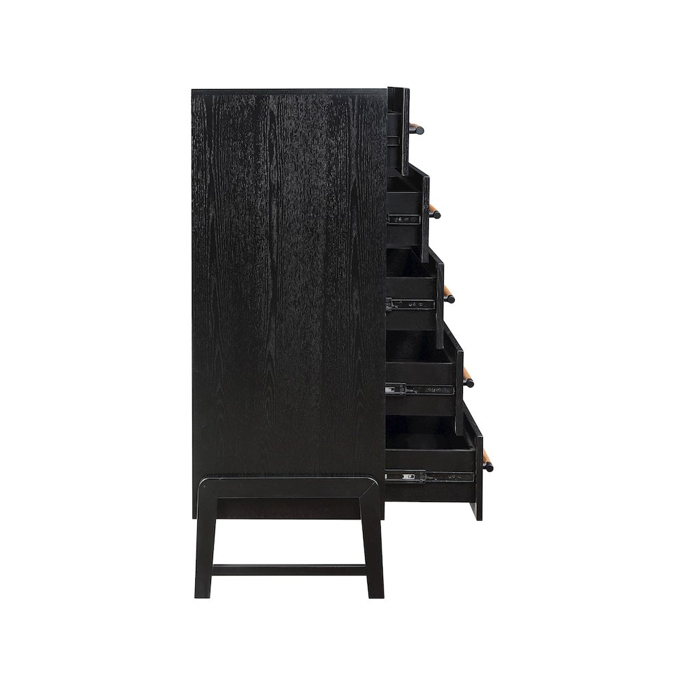 Kaya Black Vegan Leather Chest. Picture 4