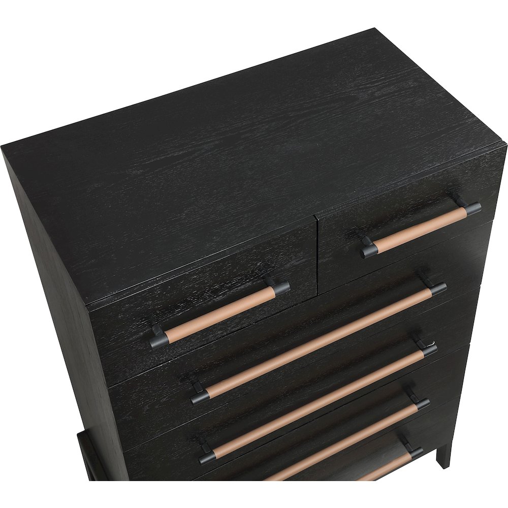Kaya Black Vegan Leather Chest. Picture 7