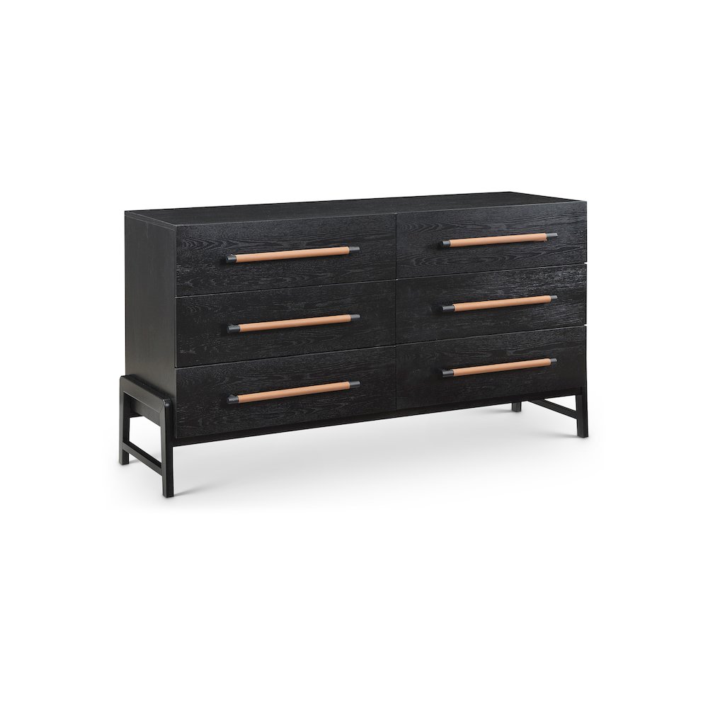 Kaya Black Vegan Leather Dresser