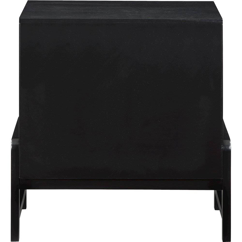 Kaya Black Vegan Leather Night Stand. Picture 5
