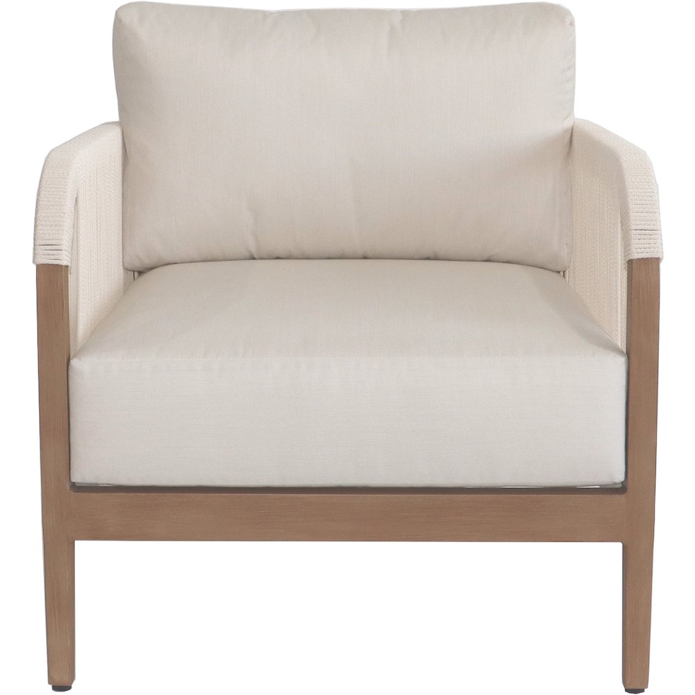 Maui Cream Water Resistant Fabric Outdoor Patio Chair. Picture 2
