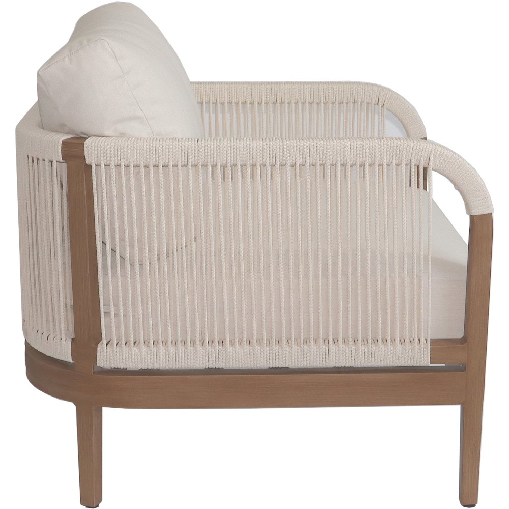 Maui Cream Water Resistant Fabric Outdoor Patio Chair. Picture 4