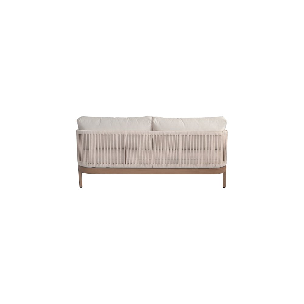 Maui Cream Water Resistant Fabric Outdoor Patio Loveseat. Picture 3
