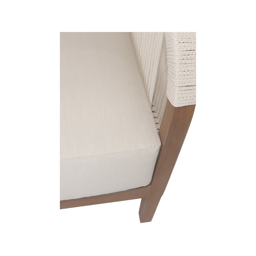 Maui Cream Water Resistant Fabric Outdoor Patio Loveseat. Picture 5
