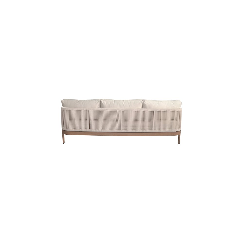 Maui Cream Water Resistant Fabric Outdoor Patio Sofa. Picture 3