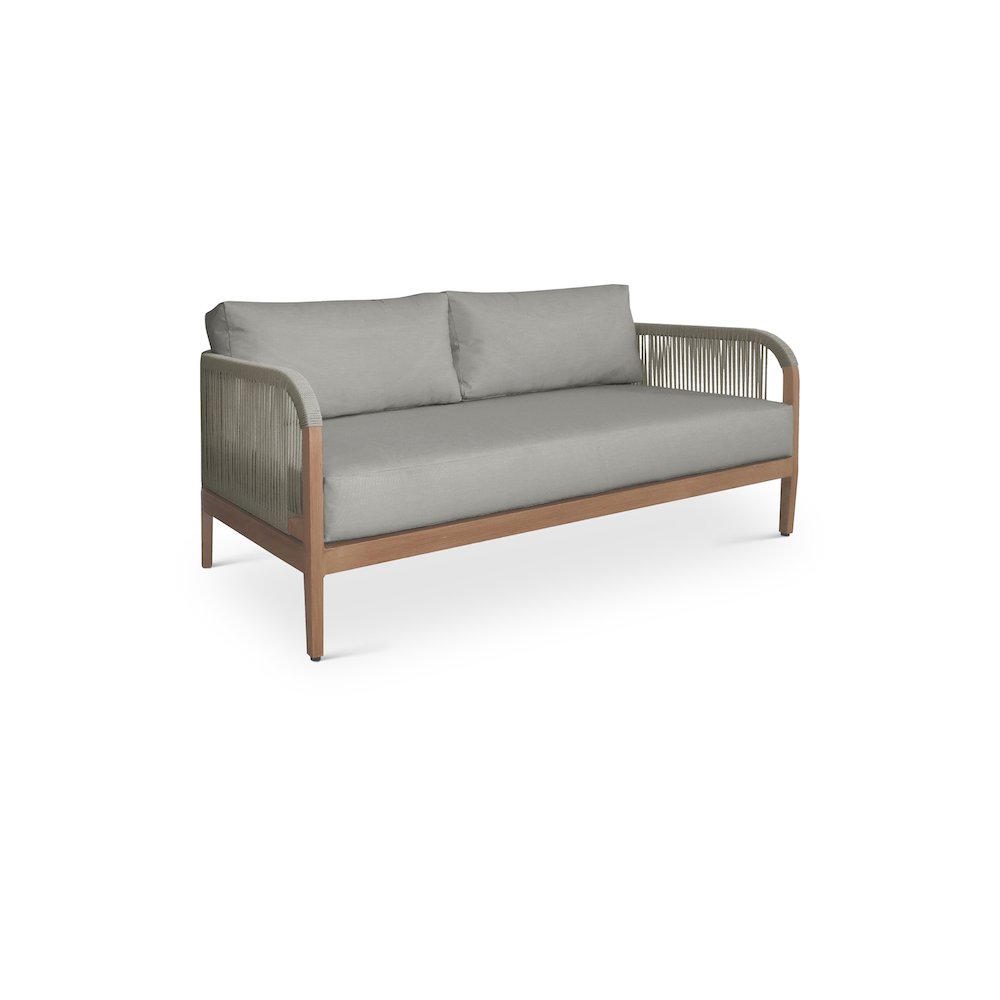 Maui Grey Water Resistant Fabric Outdoor Patio Loveseat. Picture 1