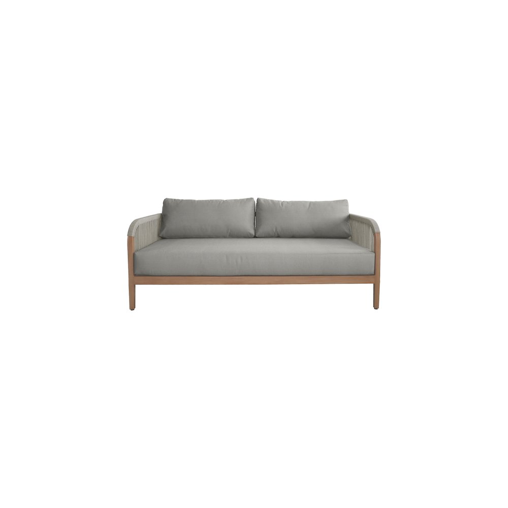Maui Grey Water Resistant Fabric Outdoor Patio Loveseat. Picture 2
